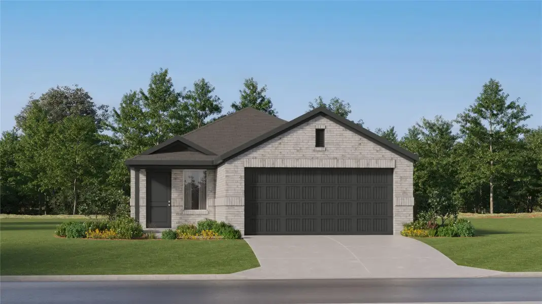 Front exterior of a new home in Moore Landing: Cottage Collection, Magnolia, TX, highlighting curb appeal (Image 1).