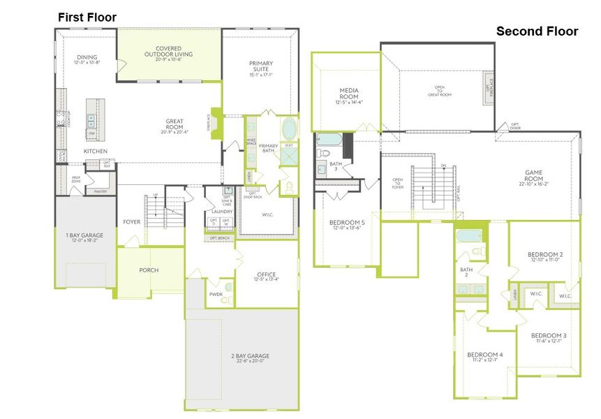 2D floor plan layout of this home in Somerset Park, Rockwall, TX (Image 5). 2D floor plan layout of this home in Somerset Park, Rockwall, TX (Image 5).