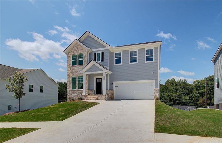 Front exterior of a new home in Chapel Hill, Newnan, GA, highlighting curb appeal (Image 2).