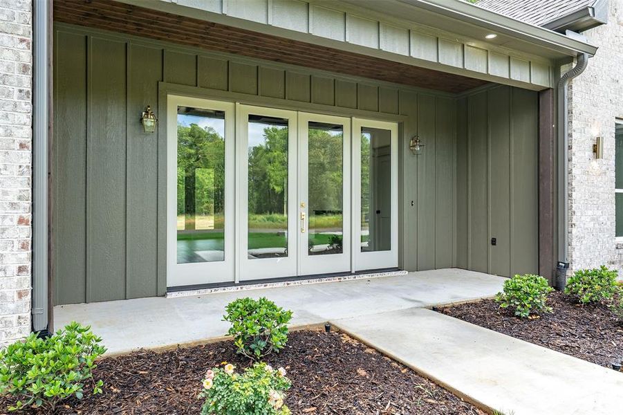 Exterior details and patio area of a home in , Flint (Image 3).