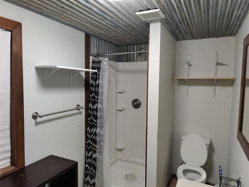 Cabin shower and toilet.