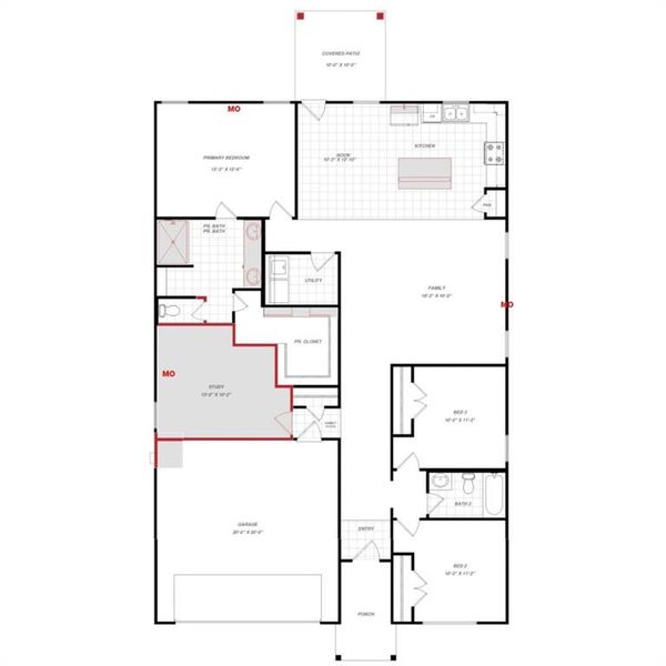 2D floor plan layout of this home in Palmilla Springs 50s Sales Phase 2, Fort Worth, TX (Image 2). 2D floor plan layout of this home in Palmilla Springs 50s Sales Phase 2, Fort Worth, TX (Image 2).