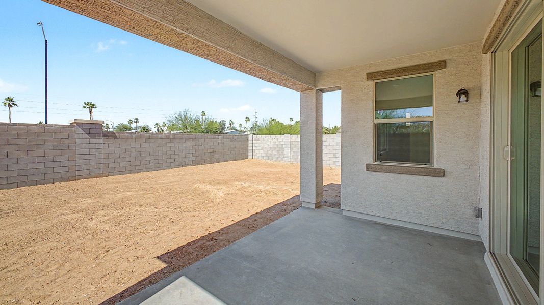 Exterior details and patio area of a home in Castillo at Anderson Parc, Buckeye (Image 3).