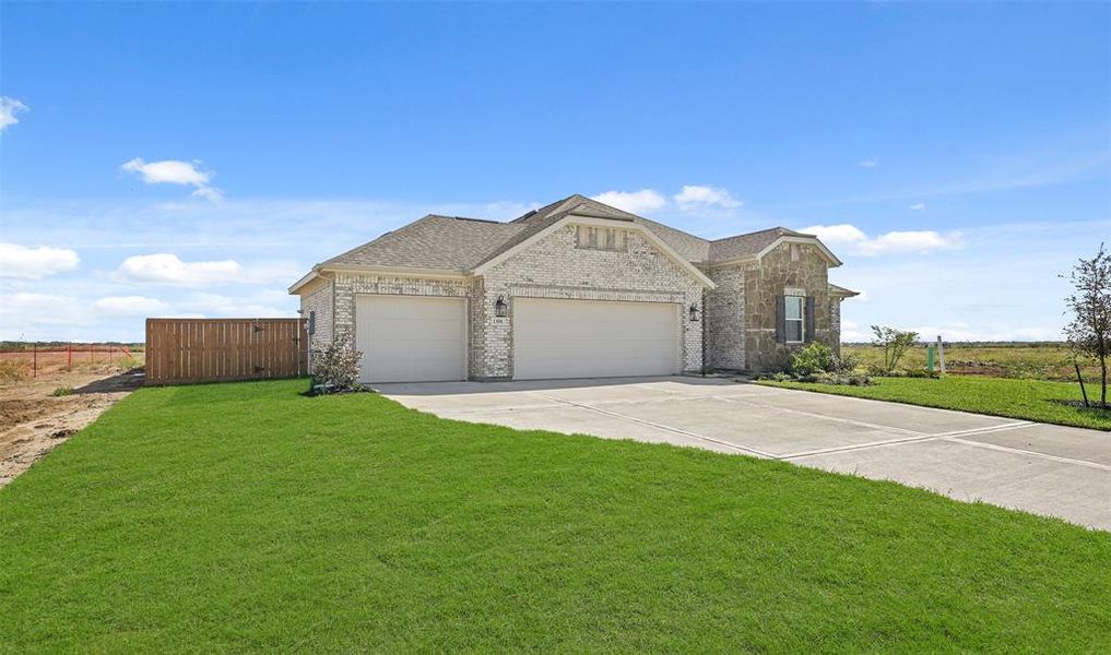 One-story home with 3 bedrooms, 2.5 baths and 3 car attached garage