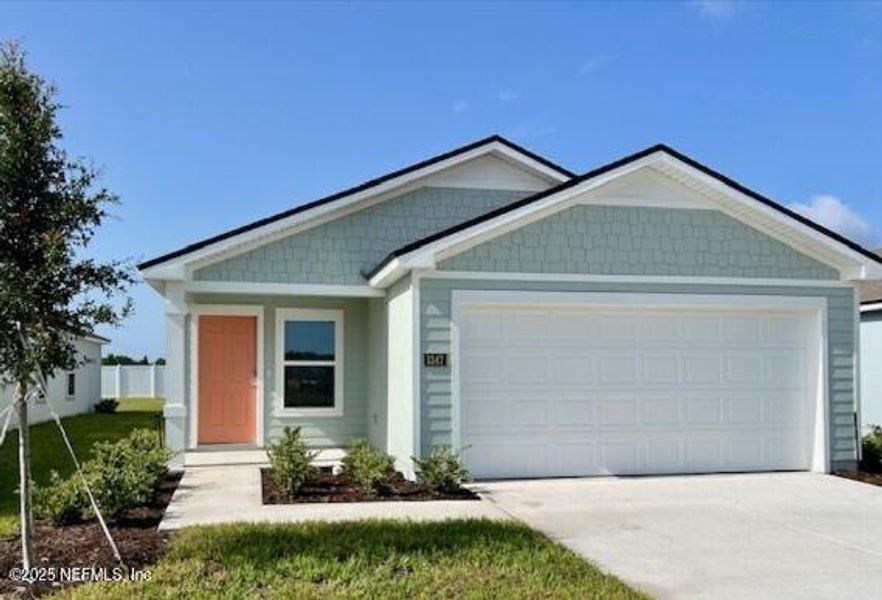 Front exterior of a new home in Rookery, Green Cove Springs, FL, highlighting curb appeal (Image 12).
