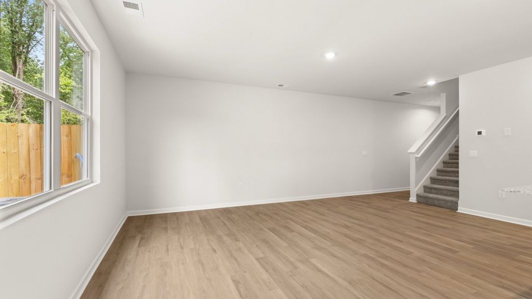 Representative unfurnished interior of a home built from the Salisbury by D.R. Horton in Oconee Overlook Townhomes, Gainesville (Image 16). Representative unfurnished interior of a home built from the Salisbury by D.R. Horton in Oconee Overlook Townhomes, Gainesville (Image 16).
