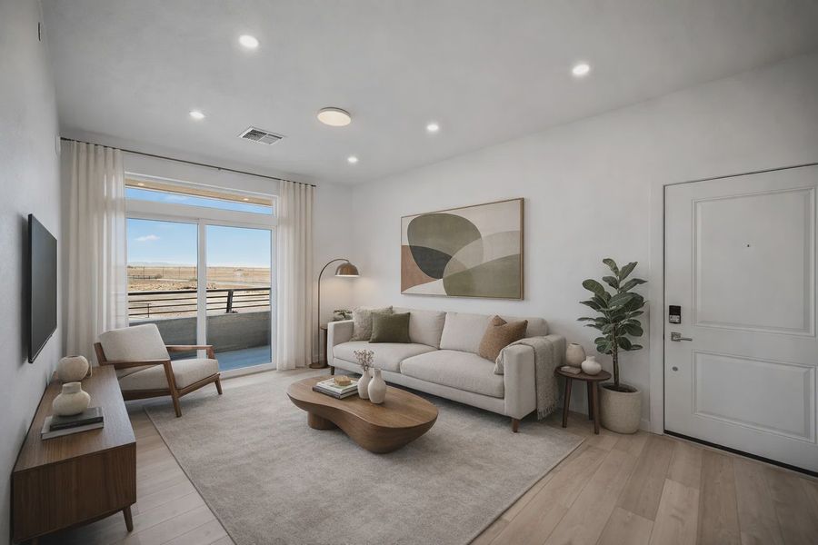 Representative furnished interior of a home built from the Summer by Lokal Homes in Lyric at RidgeGate, Lone Tree (Image 4).