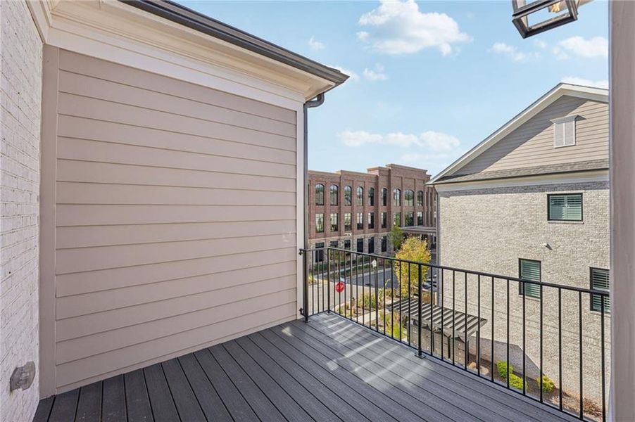 Exterior details and patio area of a home in Towns on Thompson, Alpharetta (Image 4).