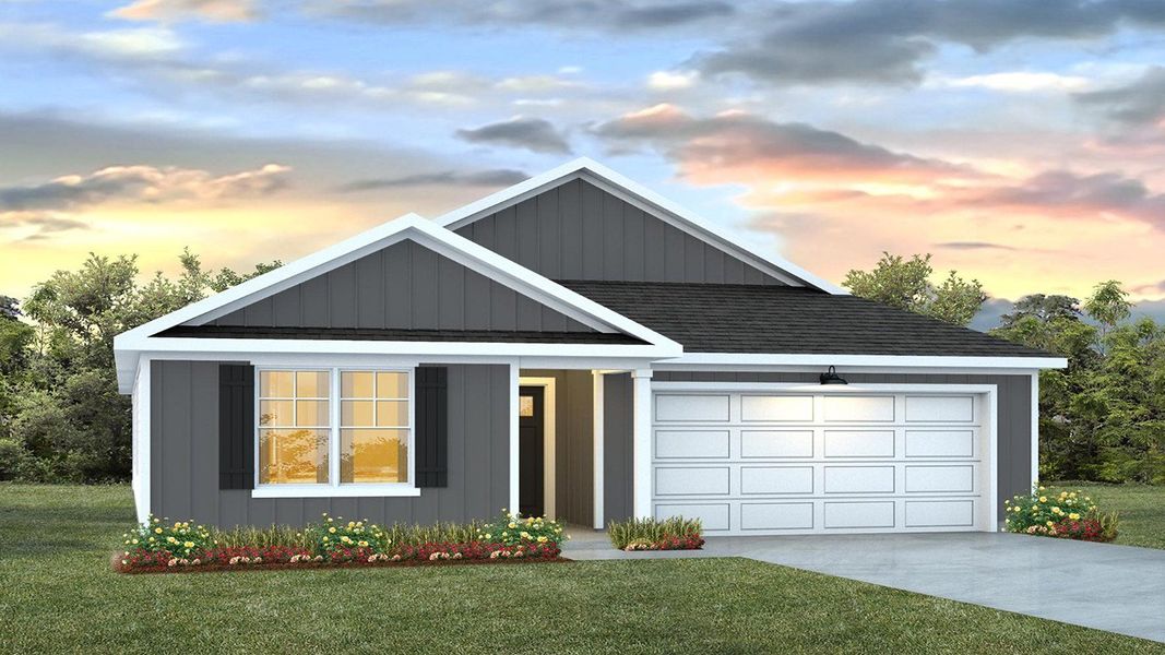 Representative exterior photo of a completed home built from the Lakeside by D.R. Horton in Fernhill Farms, Statesboro, GA (Image 4).