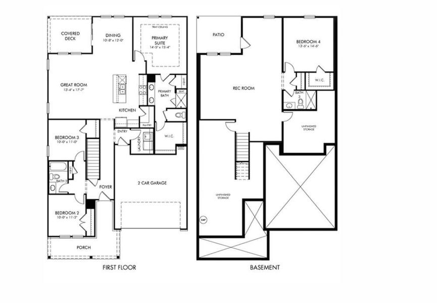 2D floor plan layout of this home in Brighton Springs, York, SC (Image 1).