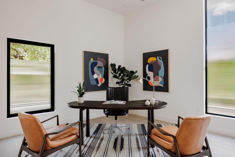 Home office with baseboards Home office with baseboards