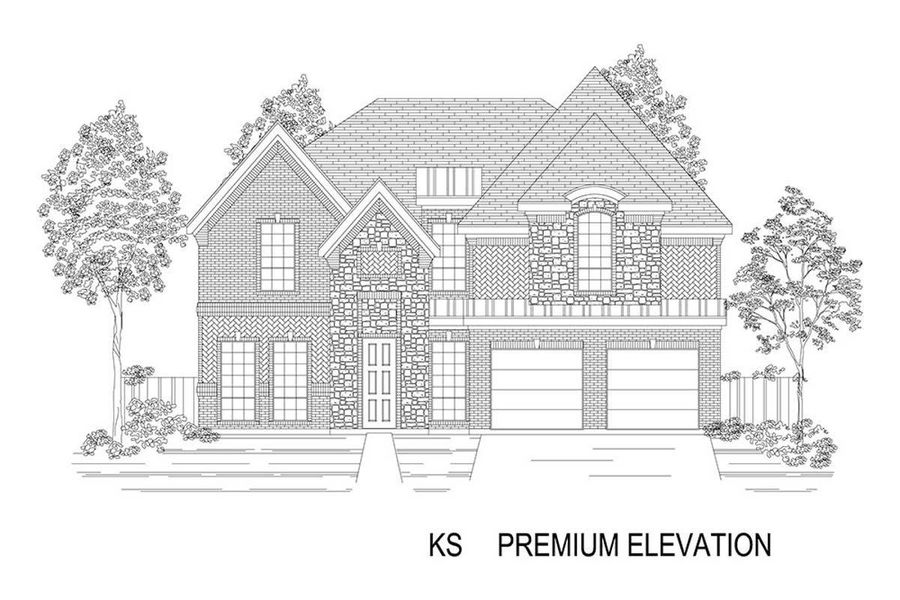 Representative rendering of the exterior for the Hillcrest 45 2F (w/Media) by First Texas Homes (Image 20).