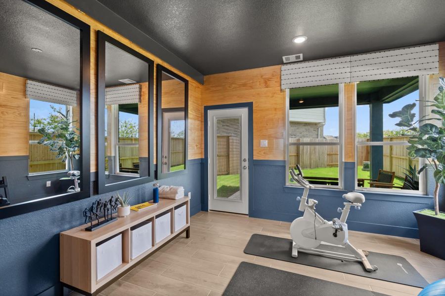 Exterior details and patio area of a home in Elyson, Katy (Image 4).