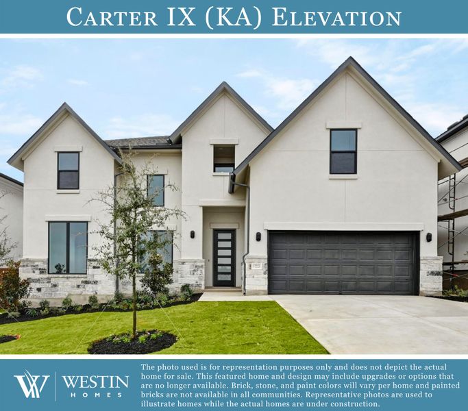 Representative exterior photo of a completed home built from the The Carter IX by Westin Homes in Flora, Hutto, TX (Image 15).