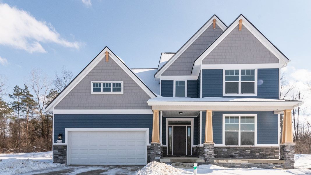 Representative exterior photo of a completed home built from the The Middleton by Norfolk Homes in Coronado Estates, Jackson, MI (Image 29). Representative exterior photo of a completed home built from the The Middleton by Norfolk Homes in Coronado Estates, Jackson, MI (Image 29).