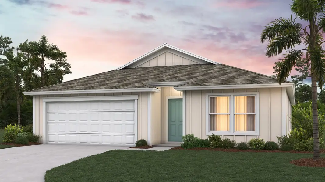 Representative exterior photo of a completed home built from the Cali+ by D.R. Horton in Diamond Springs, Jacksonville, FL (Image 4).