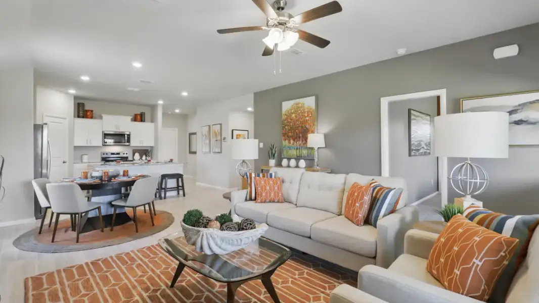 Furnished interior view inside a new home in Rosewood at Beltmill, Fort Worth (Image 15). Furnished interior view inside a new home in Rosewood at Beltmill, Fort Worth (Image 15).