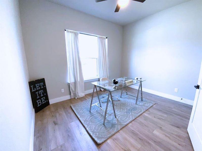 Bedroom 4 can flex as an office or guest suite