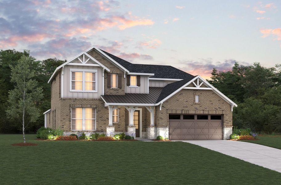 Representative exterior photo of a completed home built from the Vanderbilt by Beazer Homes in COLTON, Todd Mission, TX (Image 14).