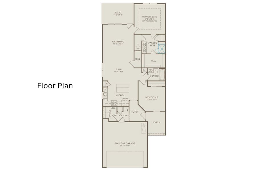 2D floor plan layout of this home in Carolina Overlook, Clayton, NC (Image 5).