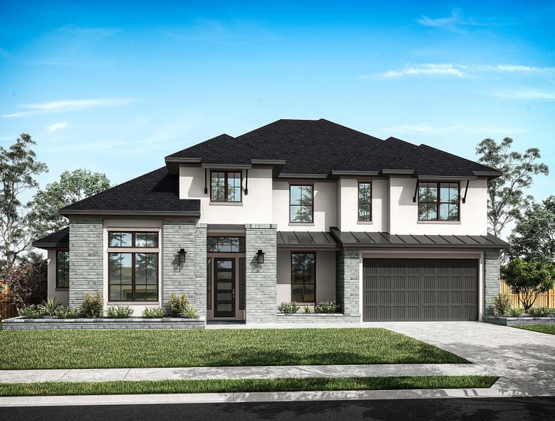 Representative exterior photo of a completed home built from the Woodbridge by Tri Pointe Homes in Legacy Grove, Montgomery, TX (Image 19). Representative exterior photo of a completed home built from the Woodbridge by Tri Pointe Homes in Legacy Grove, Montgomery, TX (Image 19).