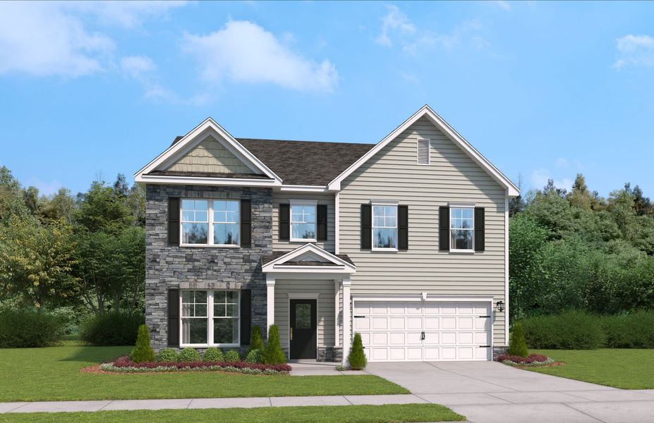 Representative exterior photo of a completed home built from the The Shiloh by Stanley Martin Homes in Glenhurst, Matthews, NC (Image 2).
