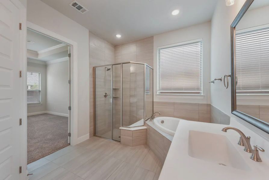Representative furnished interior of a home built from the Pershing by Chesmar Homes in Trinity Falls, McKinney (Image 4).