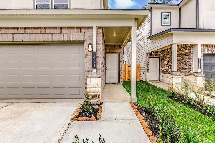 Representative exterior details of a home built from the Athena 1599NC by Saratoga Homes in Aldine Pines, Houston (Image 2). Representative exterior details of a home built from the Athena 1599NC by Saratoga Homes in Aldine Pines, Houston (Image 2).