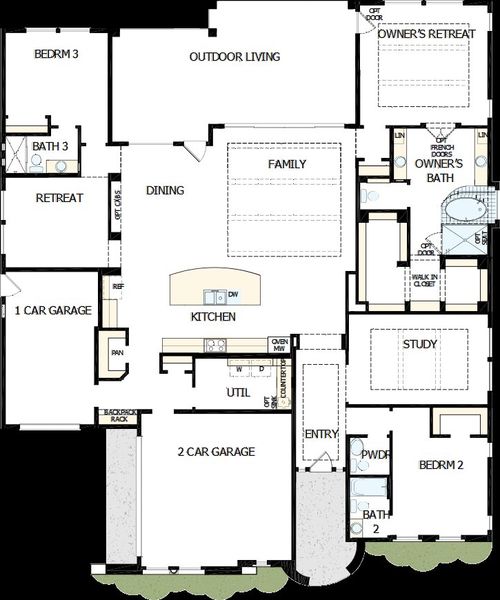 2D floor plan layout of this home in The Heights at Victory, Buckeye, AZ (Image 4).