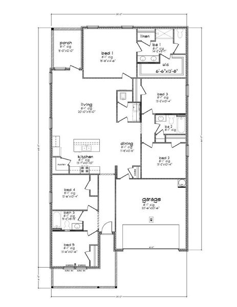 2D floor plan layout for the The Creekside by D.R. Horton in Liberty, Panama City, FL (Image 2). 2D floor plan layout for the The Creekside by D.R. Horton in Liberty, Panama City, FL (Image 2).