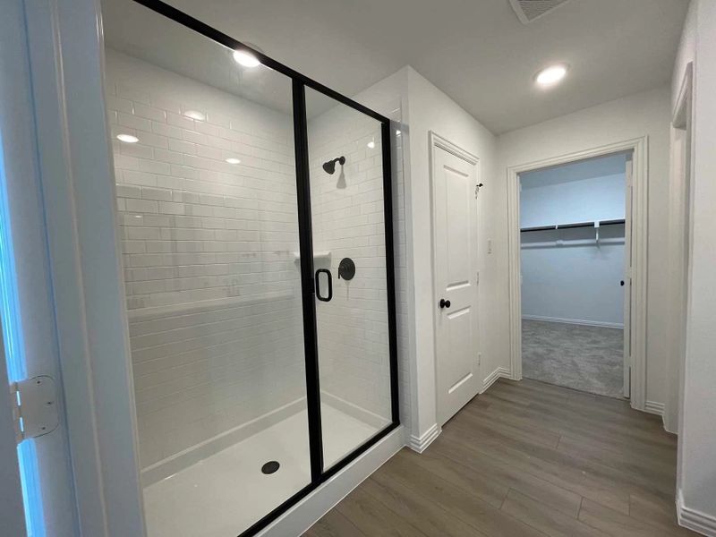 Primary Bathroom Construction Progress featuring the Noir Collection