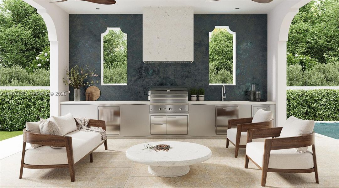 Exterior details and patio area of a home in , Coral Gables (Image 3).