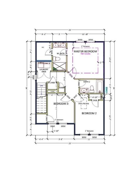 2D floor plan layout of this home in Alverson Farms, Inman, SC (Image 3).