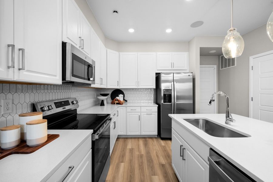 Furnished interior view inside a new home in Trailstone, Arvada (Image 8).