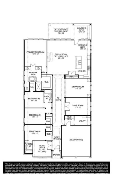 2D floor plan layout of this home in Meridiana, Manvel, TX (Image 2).