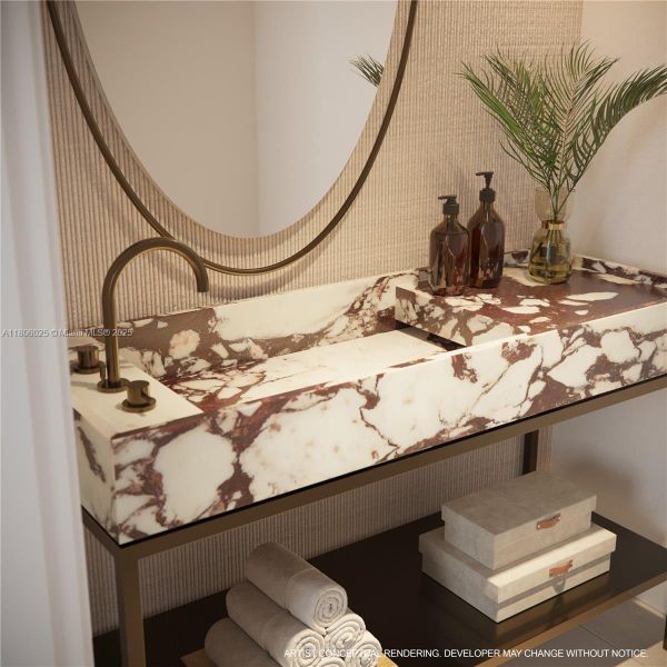 Furnished interior view inside a new home in 2200 Brickell, Miami (Image 15).