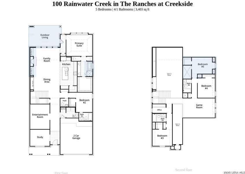 2D floor plan layout of this home in The Ranches at Creekside, Boerne, TX (Image 3). 2D floor plan layout of this home in The Ranches at Creekside, Boerne, TX (Image 3).