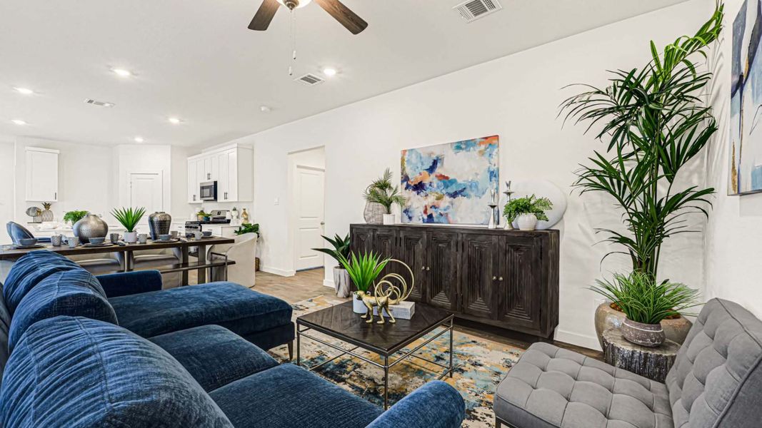 Representative furnished interior of a home built from the Diana by D.R. Horton in Holly Ridge, Rosenberg (Image 5).