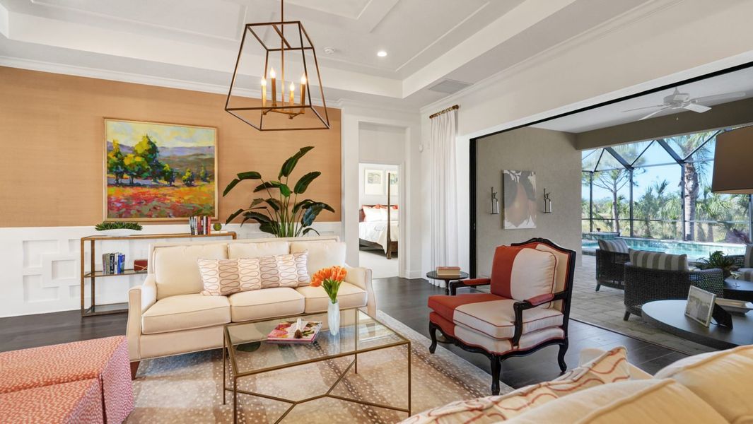 Representative furnished interior of a home built from the Sanibel 2 by Neal Communities in Boca Royale Golf & Country Club at Wellen Park, Englewood (Image 9).