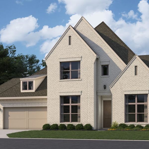 Front exterior of a new home in Mosaic – 70′ Lots, Prosper, TX, highlighting curb appeal (Image 2). Front exterior of a new home in Mosaic – 70′ Lots, Prosper, TX, highlighting curb appeal (Image 2).