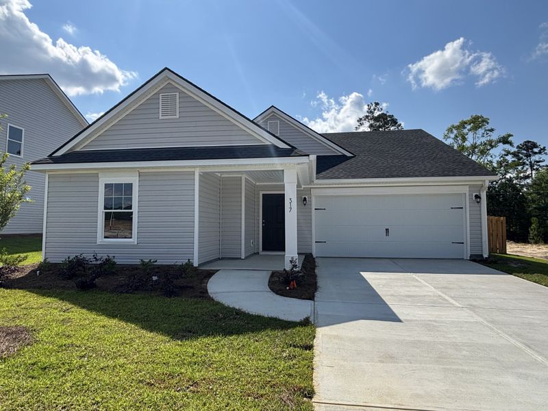 Front exterior of a new home in Belair East, Statesboro, GA, highlighting curb appeal (Image 1).