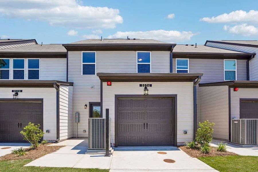 Rear Exterior with One Car Garage Rear Exterior with One Car Garage