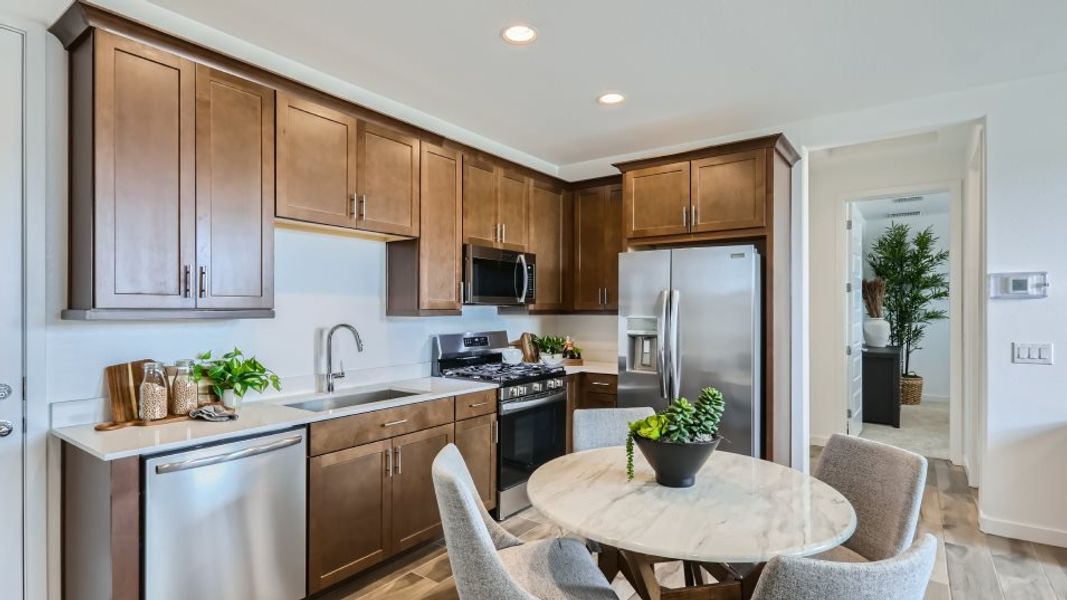 Next Gen kitchen with a small dining area set up