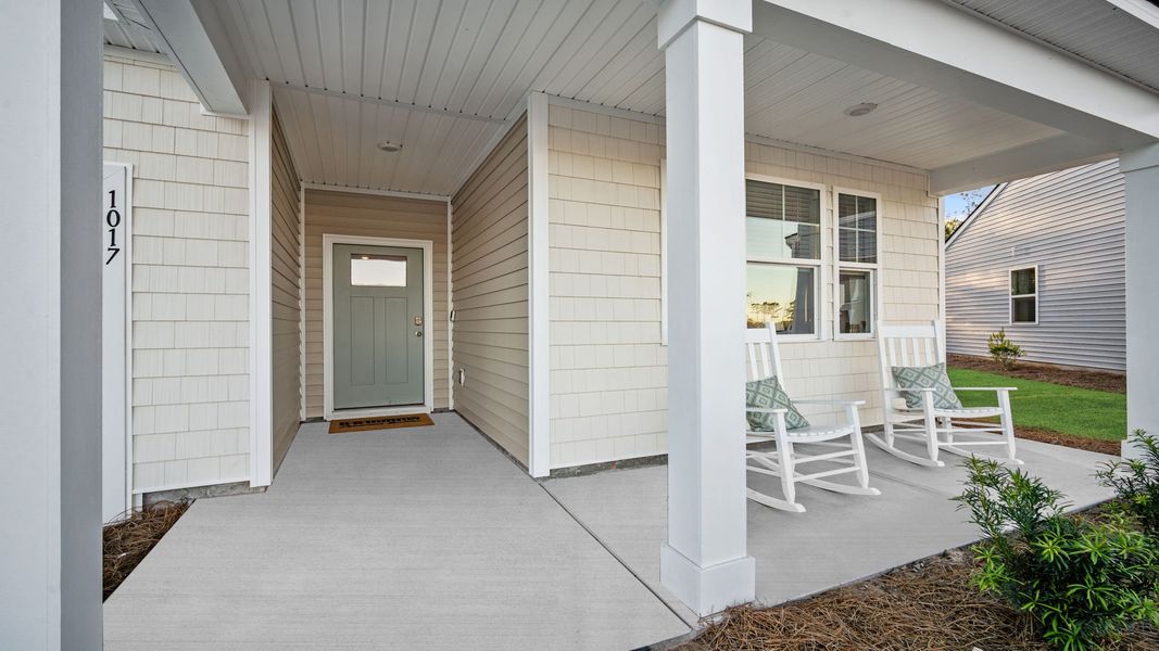 Exterior details and patio area of a home in The Lakes at North Glynn, Brunswick (Image 2).