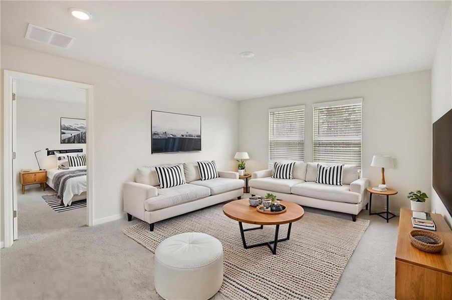 Furnished interior view inside a new home in Creekside at Oxford Park, Fairburn (Image 16). Furnished interior view inside a new home in Creekside at Oxford Park, Fairburn (Image 16).