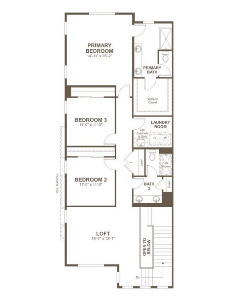 2D floor plan layout for the Nicola by Richmond American Homes in The Duos at Looking Glass, Parker, CO (Image 4).