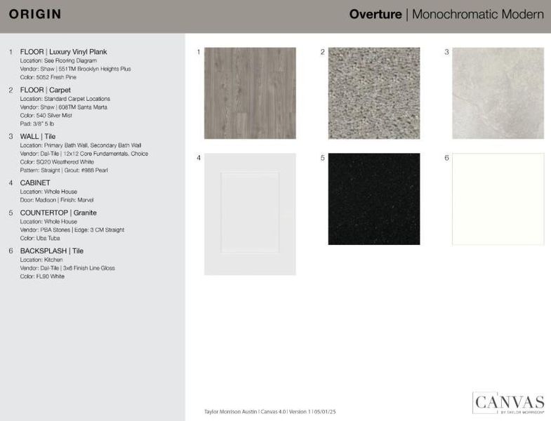 111 Bayou Mint Boulevard design selections! This home is currently under construction and selections are subject to change.