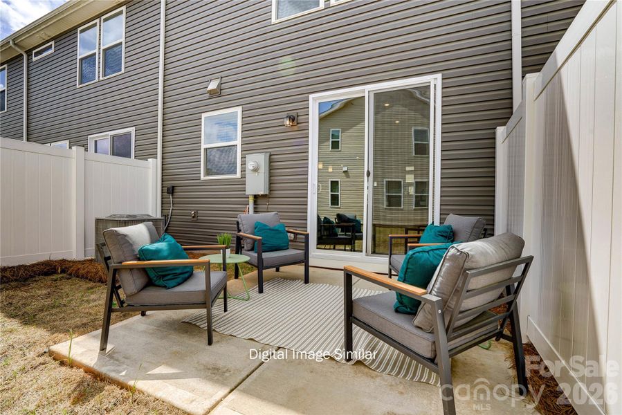 Exterior details and patio area of a home in Bailey Run, Charlotte (Image 3).