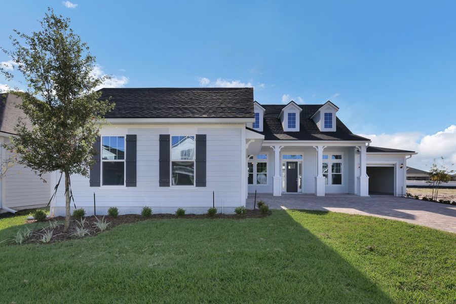 Representative exterior details of a home built from the Stella by Riverside Homes in Hidden Creek at SilverLeaf, St. Augustine (Image 3).