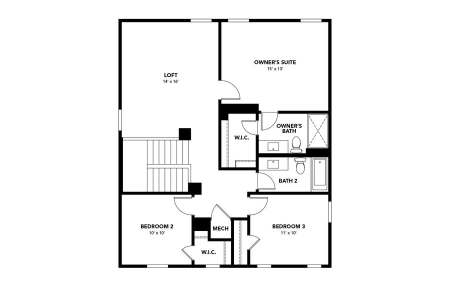 2D floor plan layout for the Topaz by DRB Homes in Prairie Green, Converse, TX (Image 4). 2D floor plan layout for the Topaz by DRB Homes in Prairie Green, Converse, TX (Image 4).